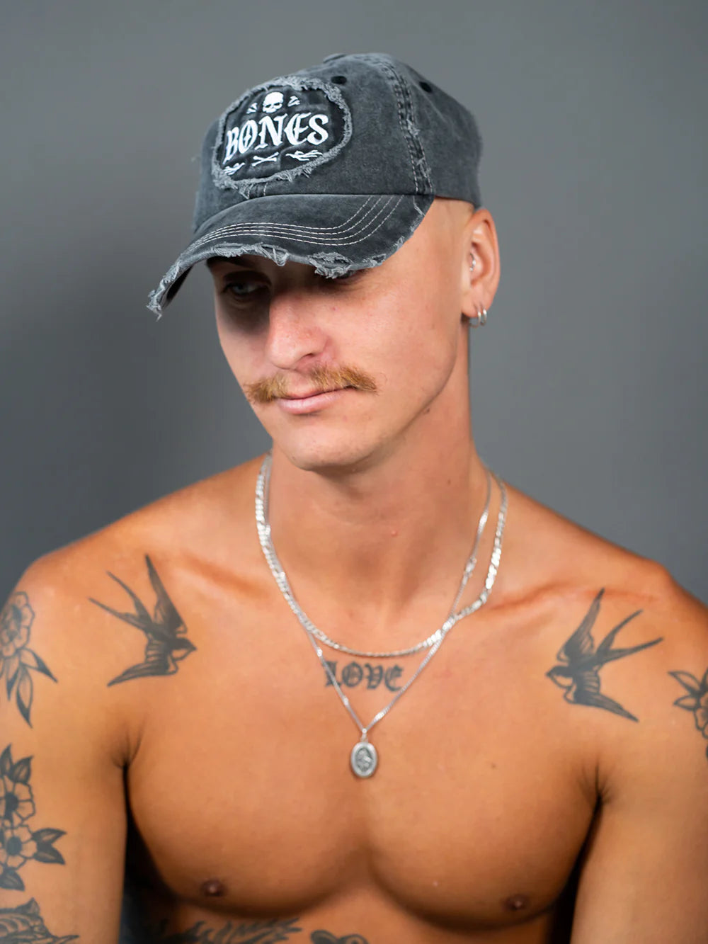 CHAOS DISTRESSED DAD CAP - WASHED BLACK