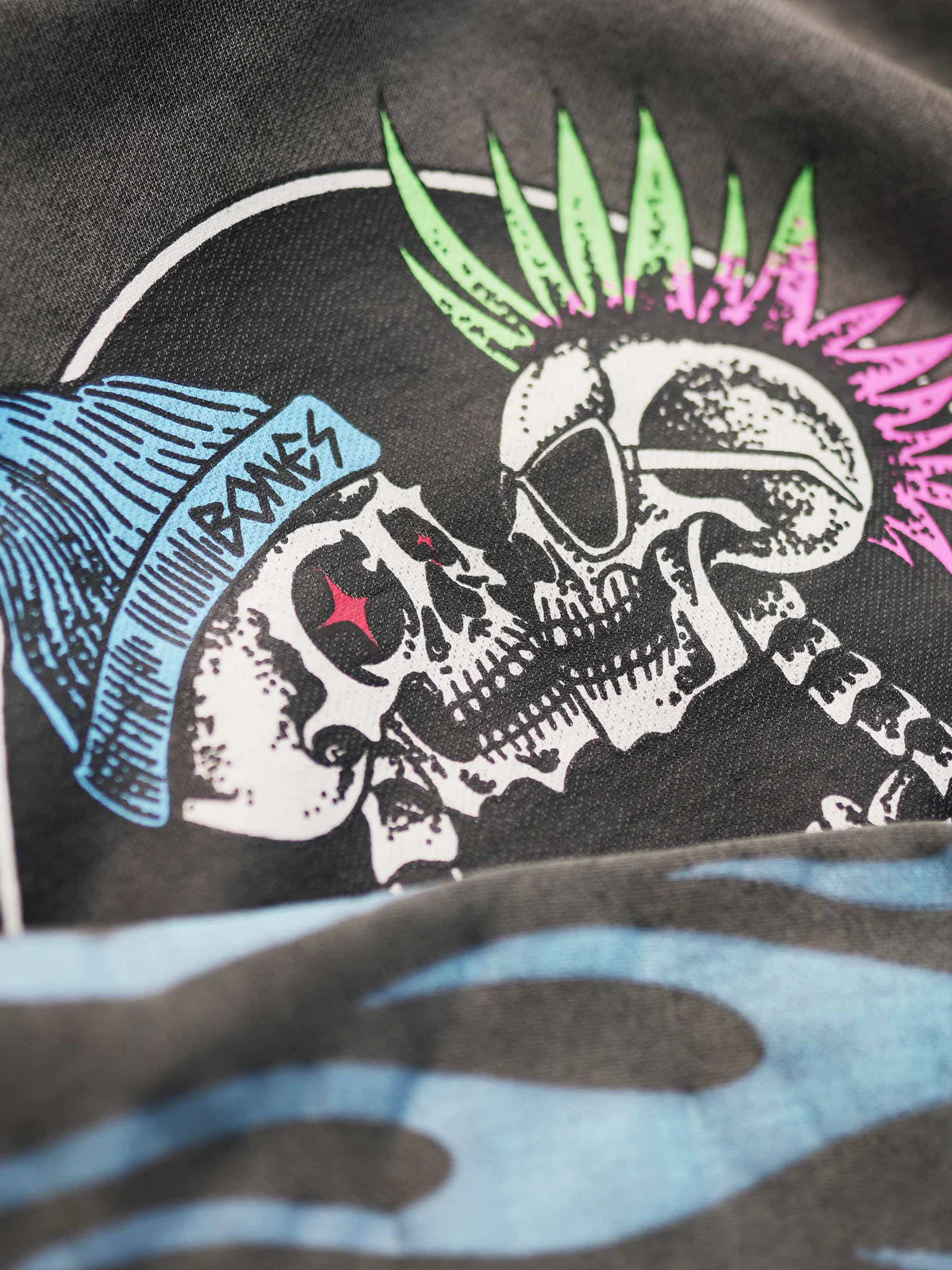PUNK LOVERS HOODIE - WASHED BLACK