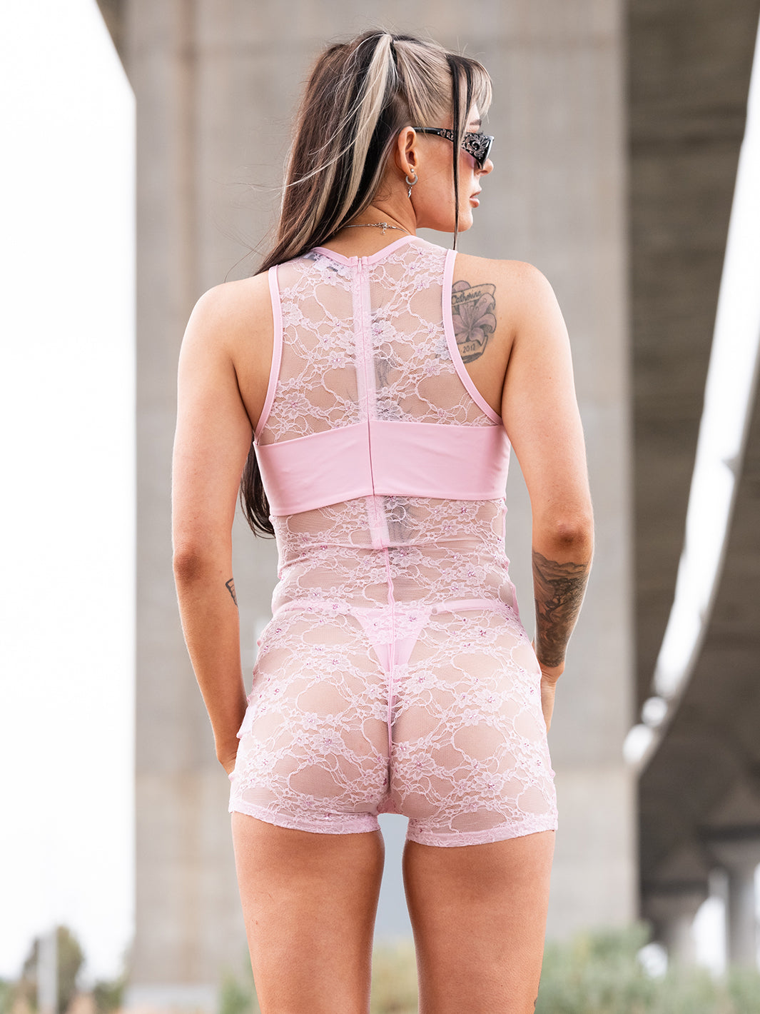 LUST & LACE BODYSUIT - PINK