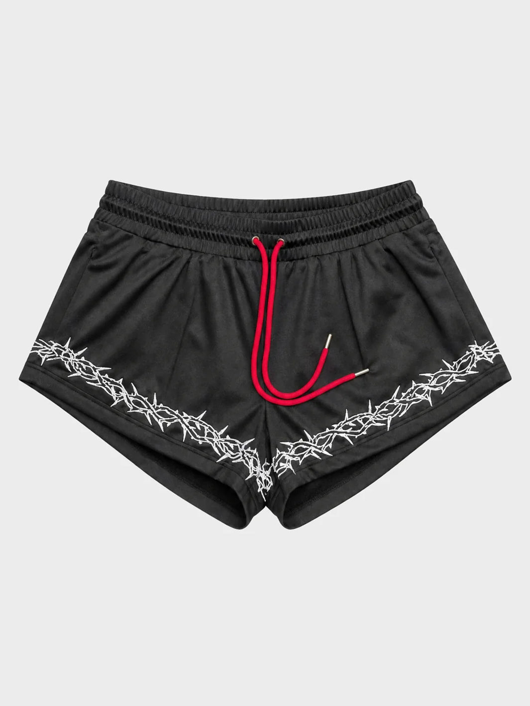 THORNED BOOTY SHORTS - WASHED BLACK