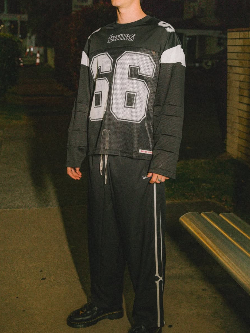 DOUBLE CROSSED TRACK PANTS - BLACK