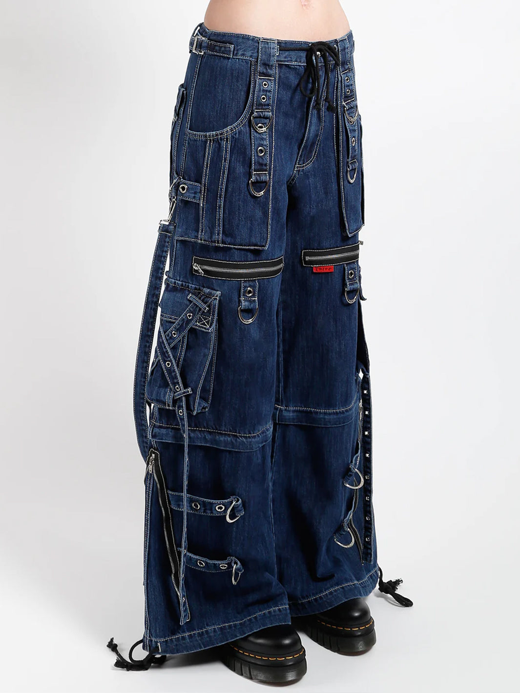 X STRAP PANT - DARK BLUE DENIM