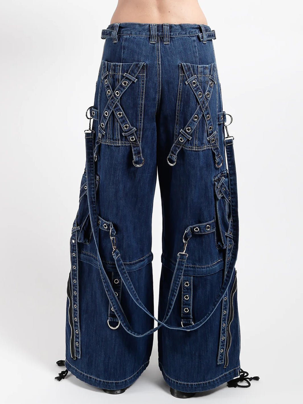 X STRAP PANT - DARK BLUE DENIM