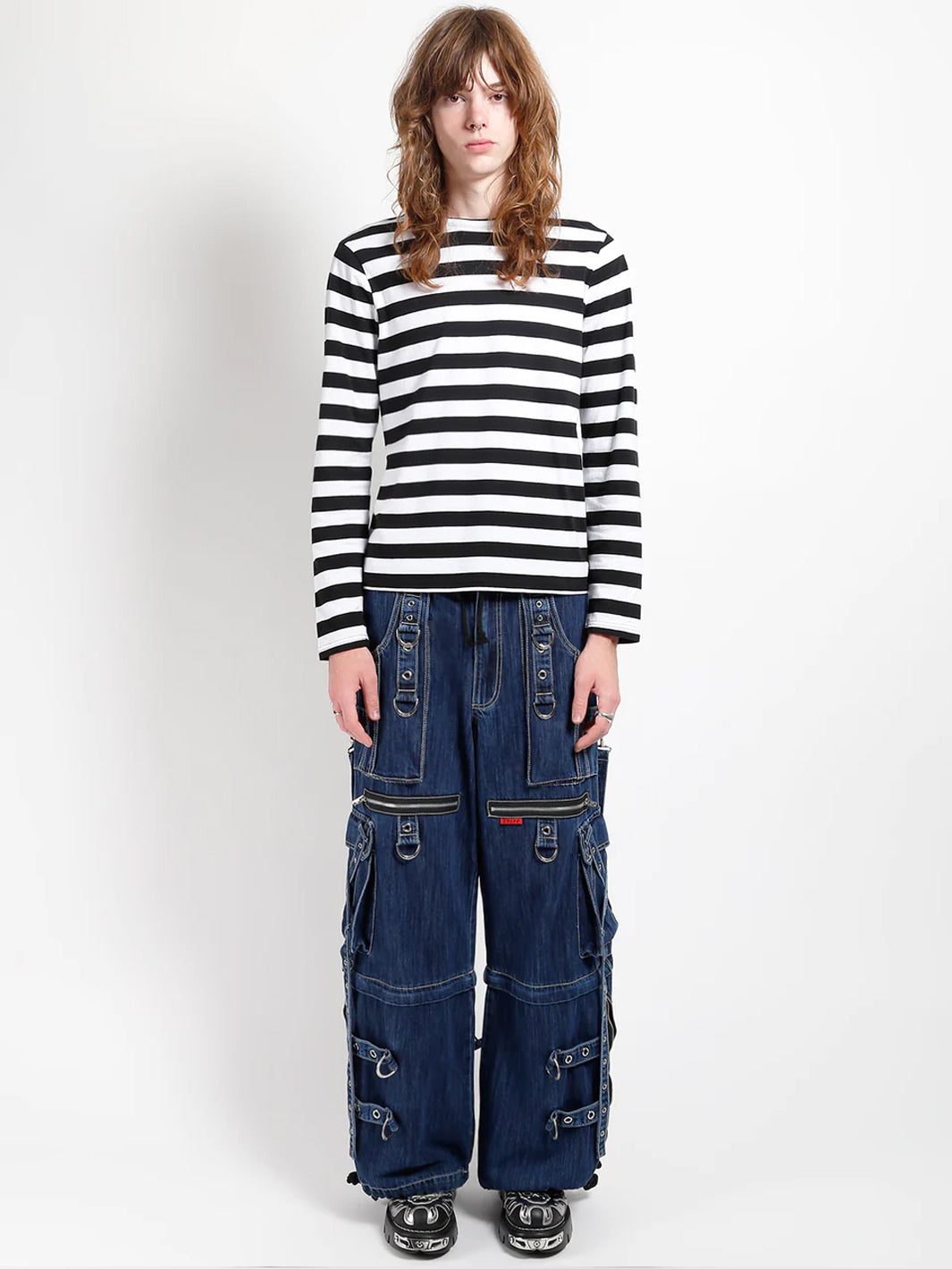 X STRAP PANT - DARK BLUE DENIM