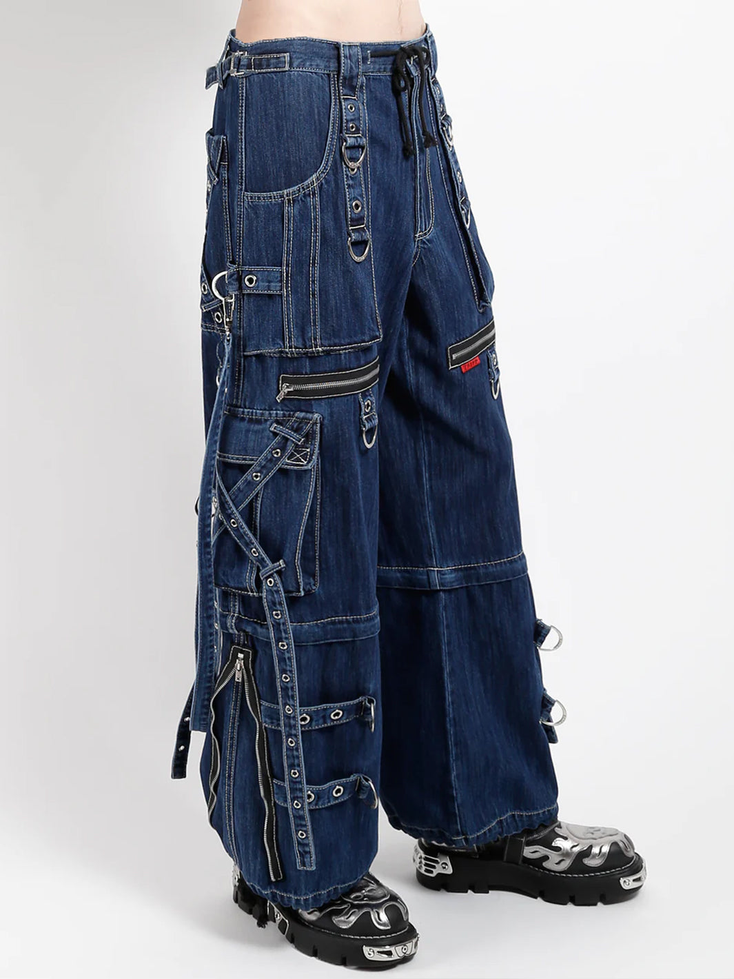 X STRAP PANT - DARK BLUE DENIM
