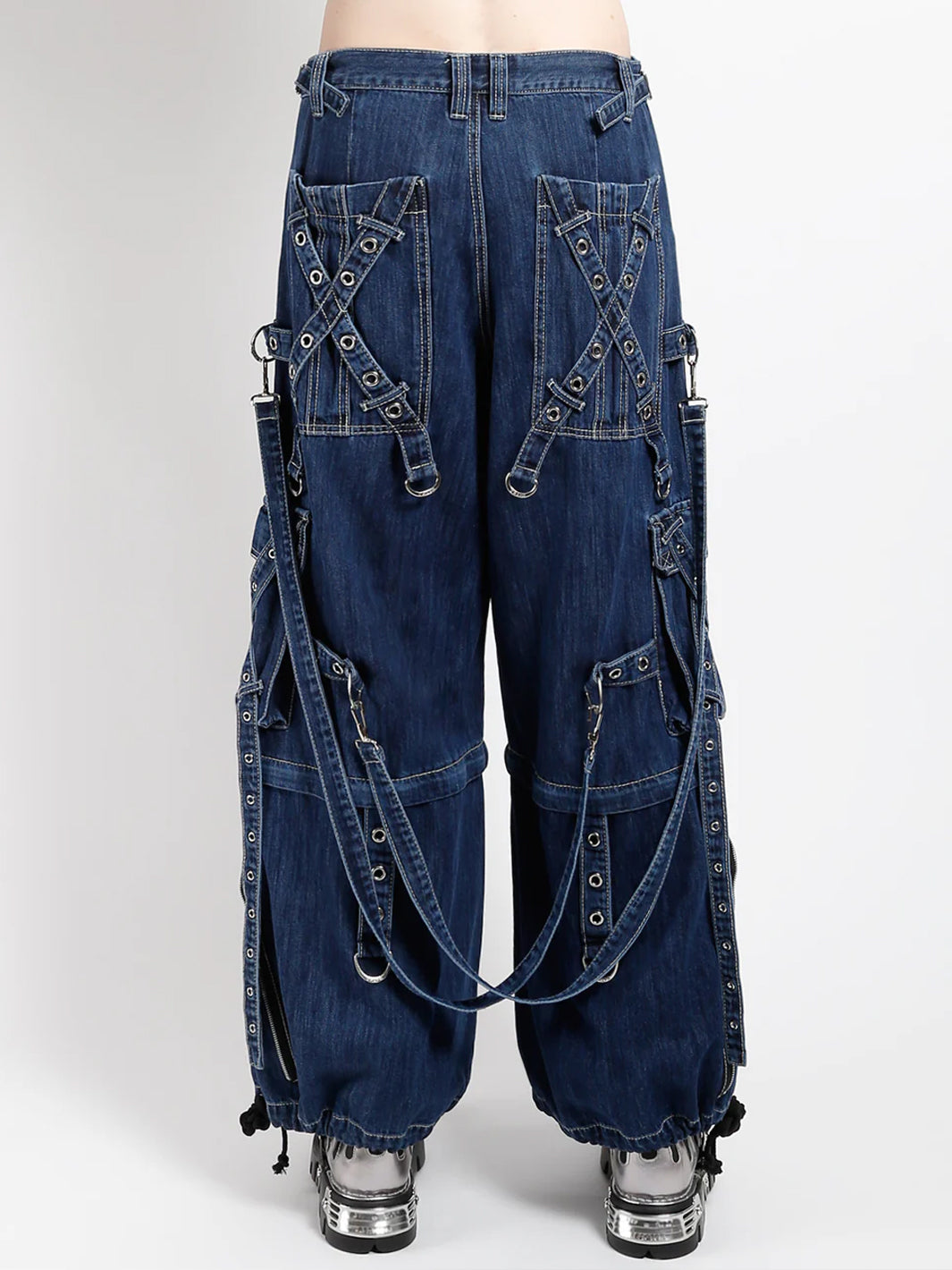 X STRAP PANT - DARK BLUE DENIM