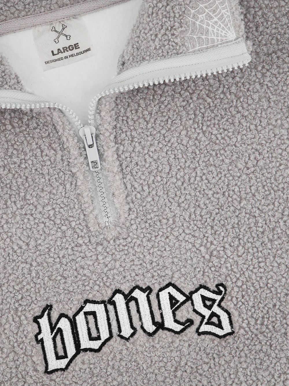 WEBBED COLLAR SHERPA JUMPER - WASHED GREY