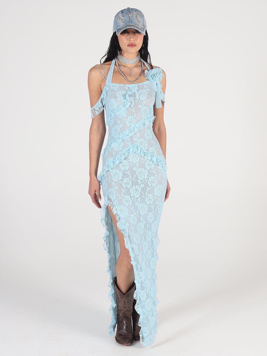 CRYSTA DRESS - BABY BLUE