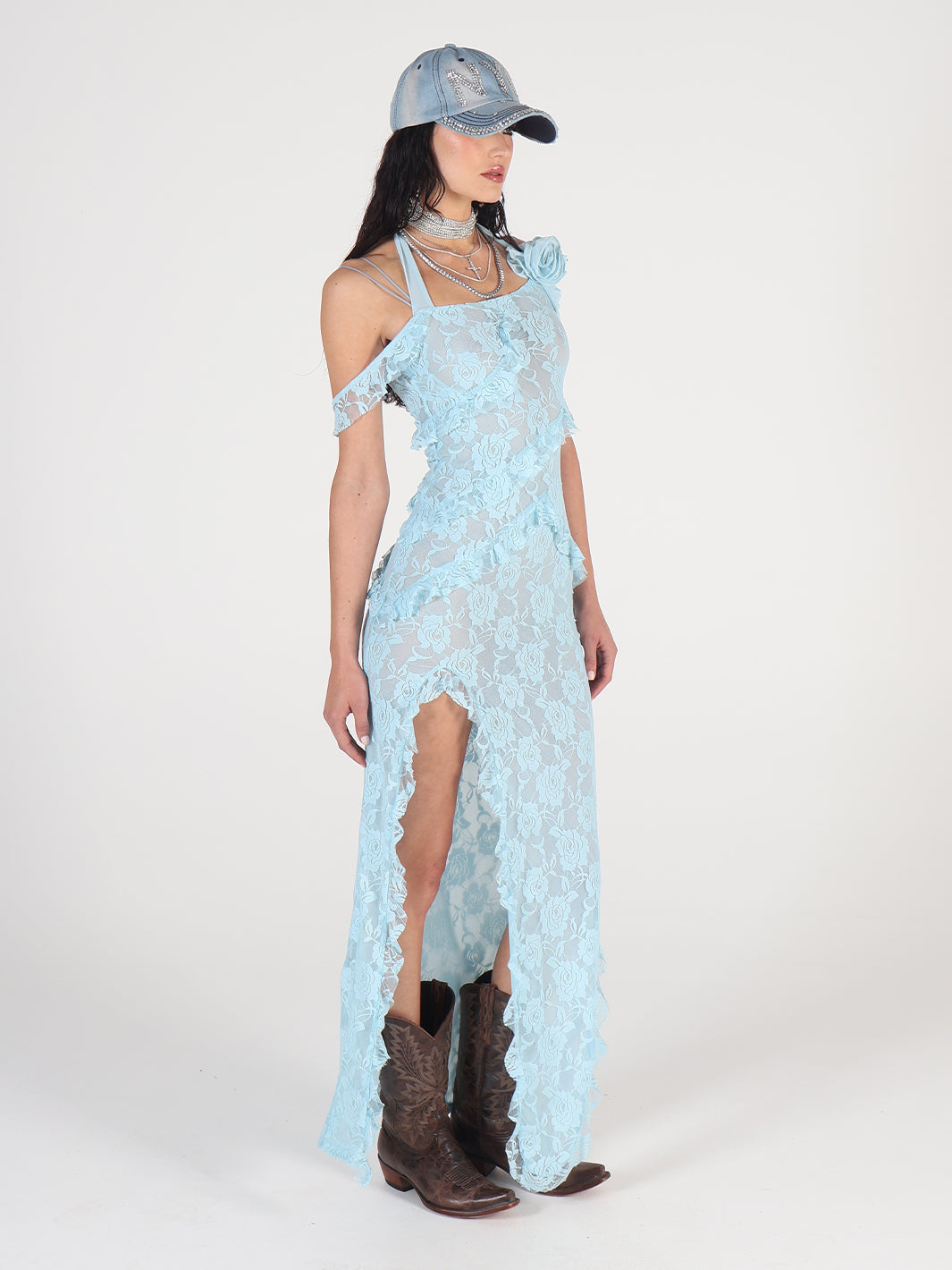 CRYSTA DRESS - BABY BLUE