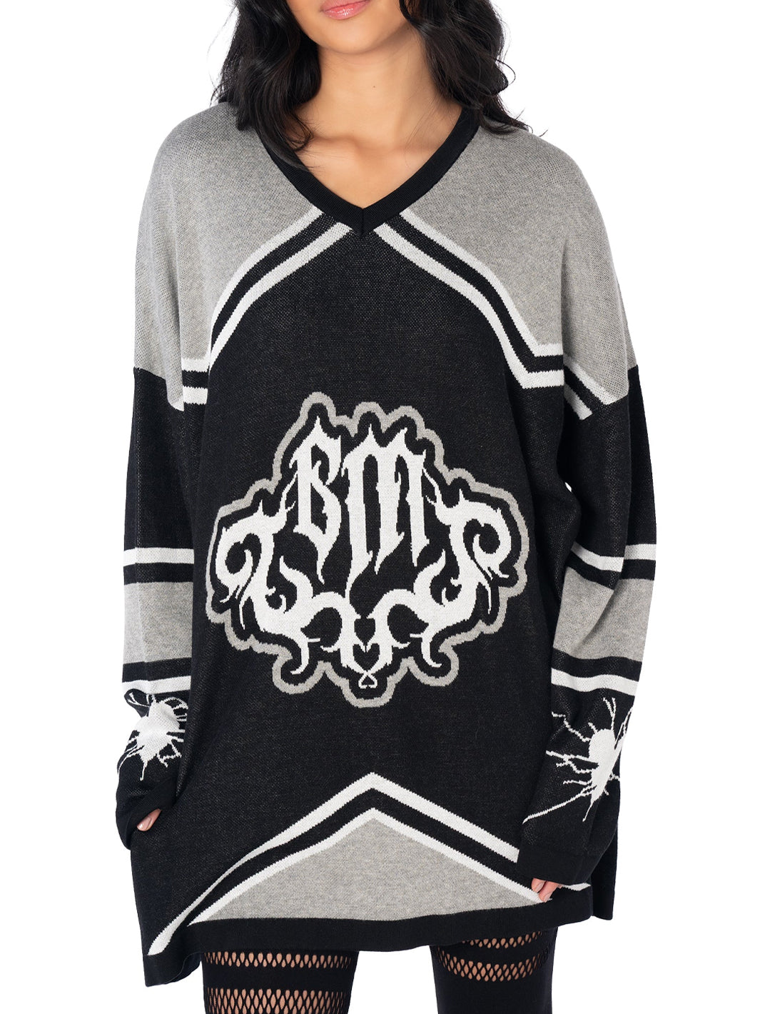 Anti-Love Club  Oversized V Neck Hockey Knit