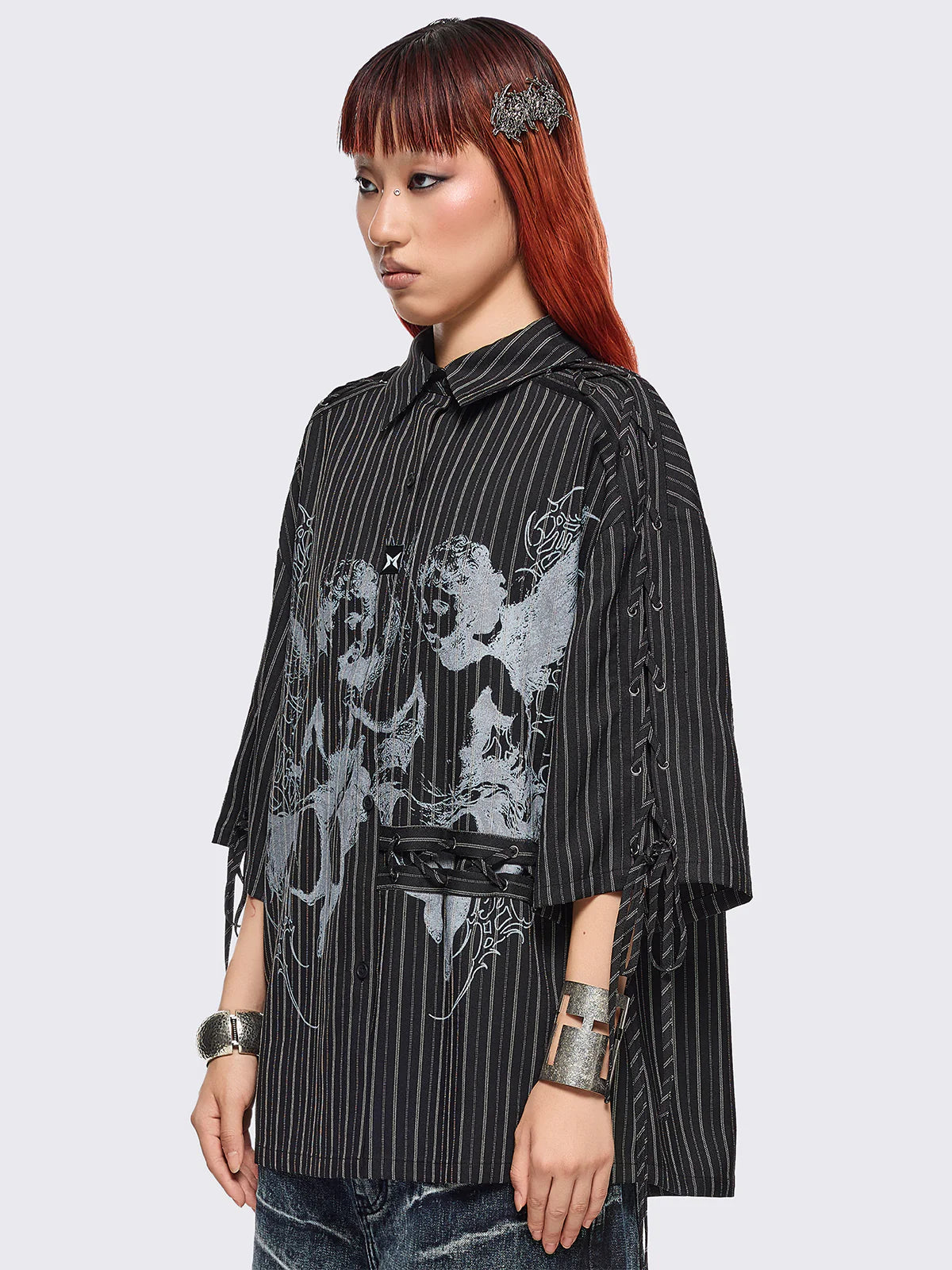 ANGELS BLACK STRIPED SHIRT