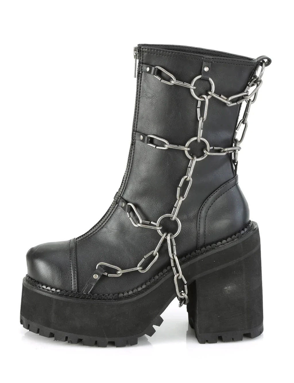 DEMONIA ASSAULT-66 - BLACK VEGAN LEATHER  ✰ PRE ORDER ✰