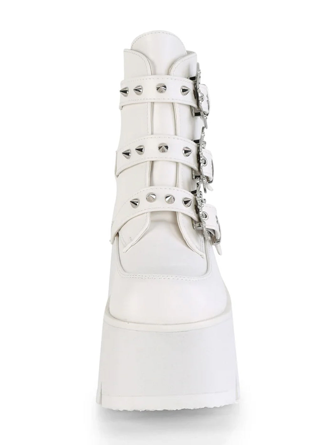 DEMONIA ASHES-55 - WHITE VEGAN LEATHER ✰ PRE ORDER ✰
