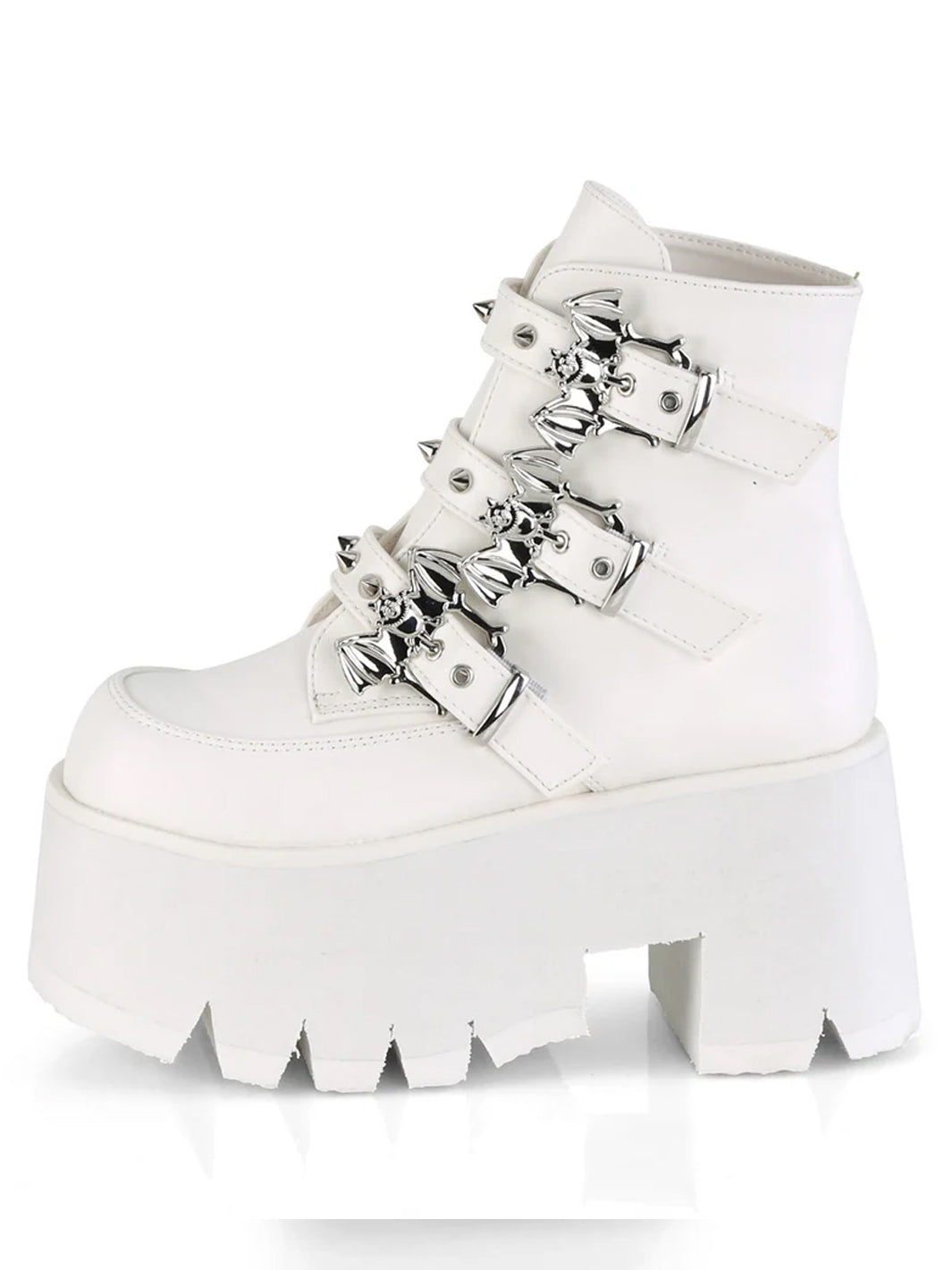 DEMONIA ASHES-55 - WHITE VEGAN LEATHER ✰ PRE ORDER ✰