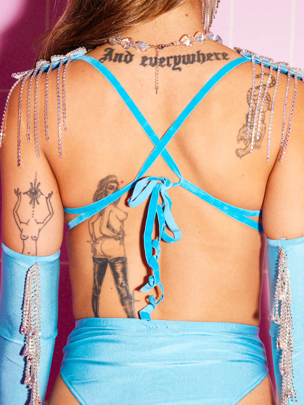 Blue Glistening Carnival Bra