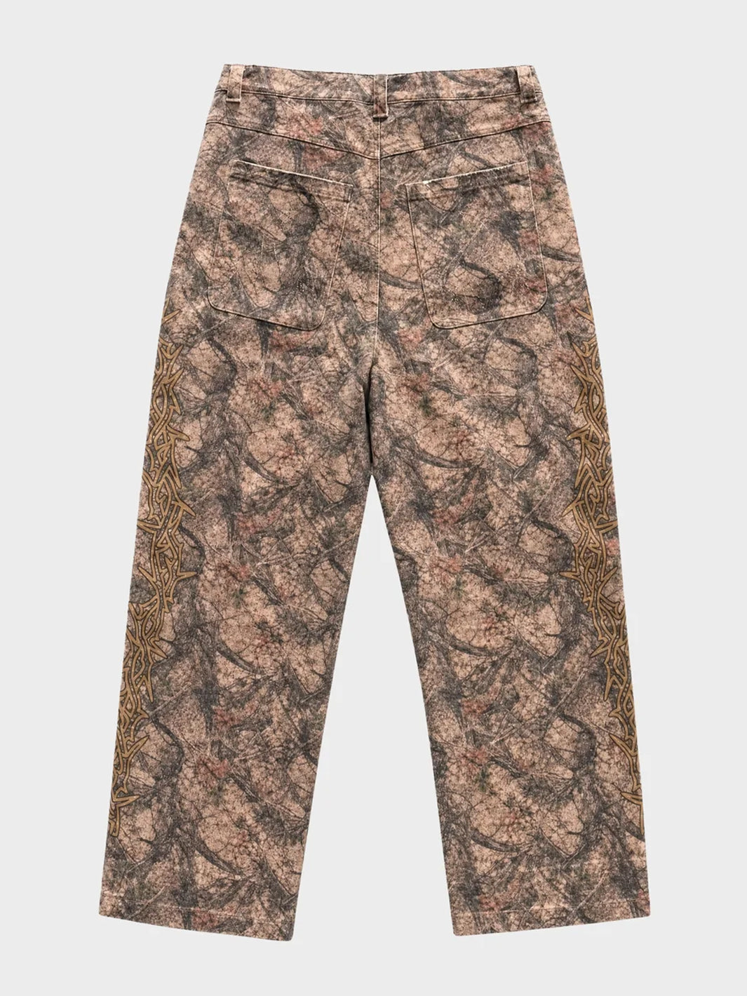 BONES BARB DISTRESSED PANTS - CAMO