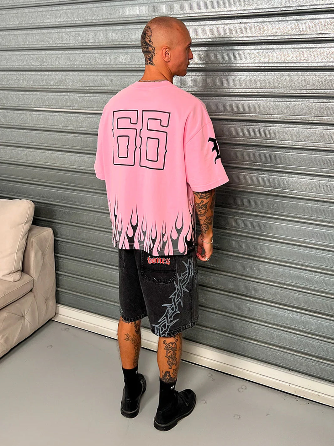 BURNER BOXY TEE - WASHED PINK