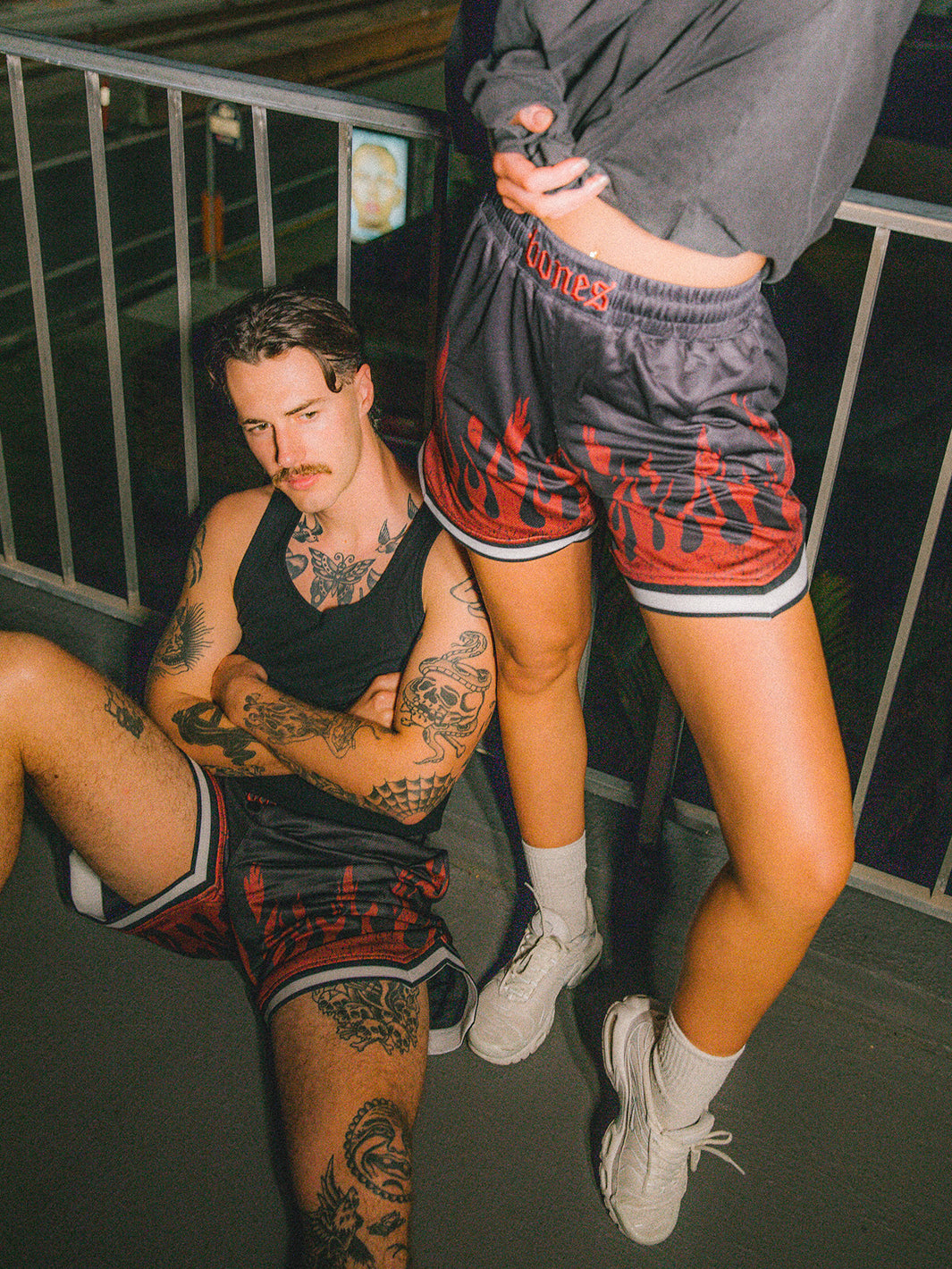 BURNER BALLER SHORTS - BLACK/RED
