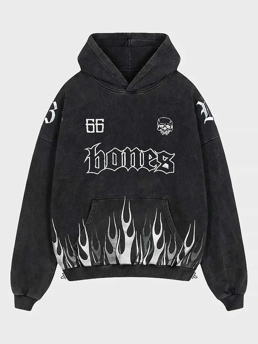 BONES CLUB HOODIE - WASHED BLACK