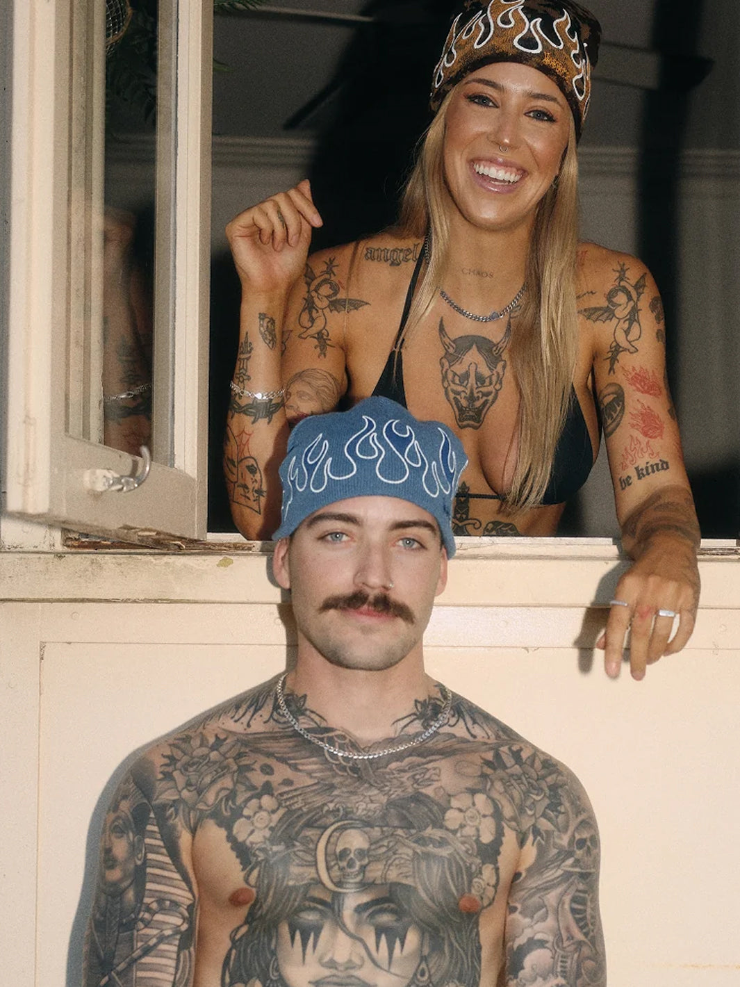 BURNER SKULL BEANIE - WASHED BLUE