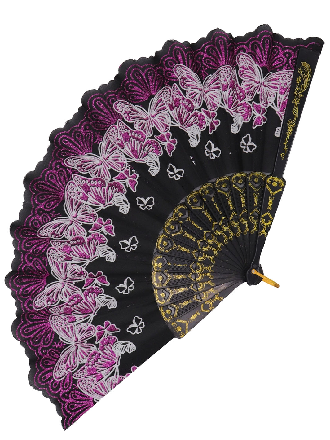 ENCHANTED BUTTERFLY FAN - BLACK & PINK