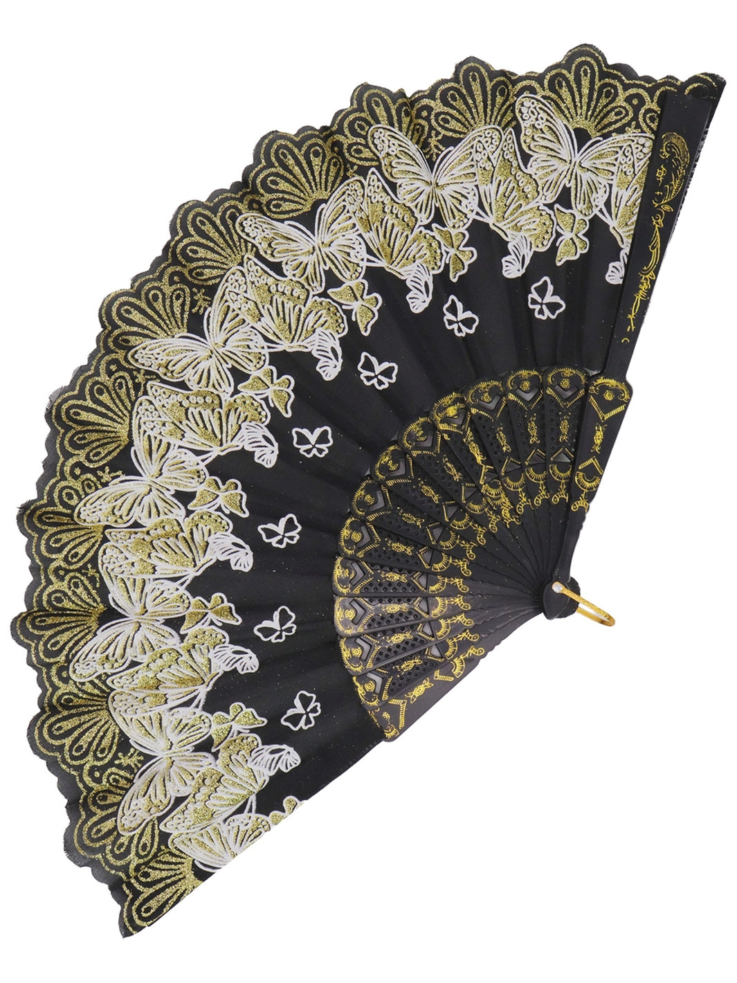 ENCHANTED BUTTERFLY FAN - BLACK & GOLD