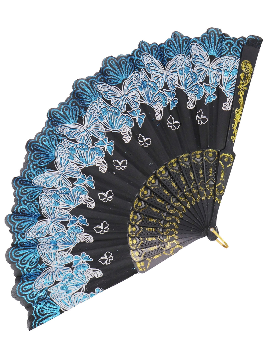 ENCHANTED BUTTERFLY FAN - BLACK & BLUE
