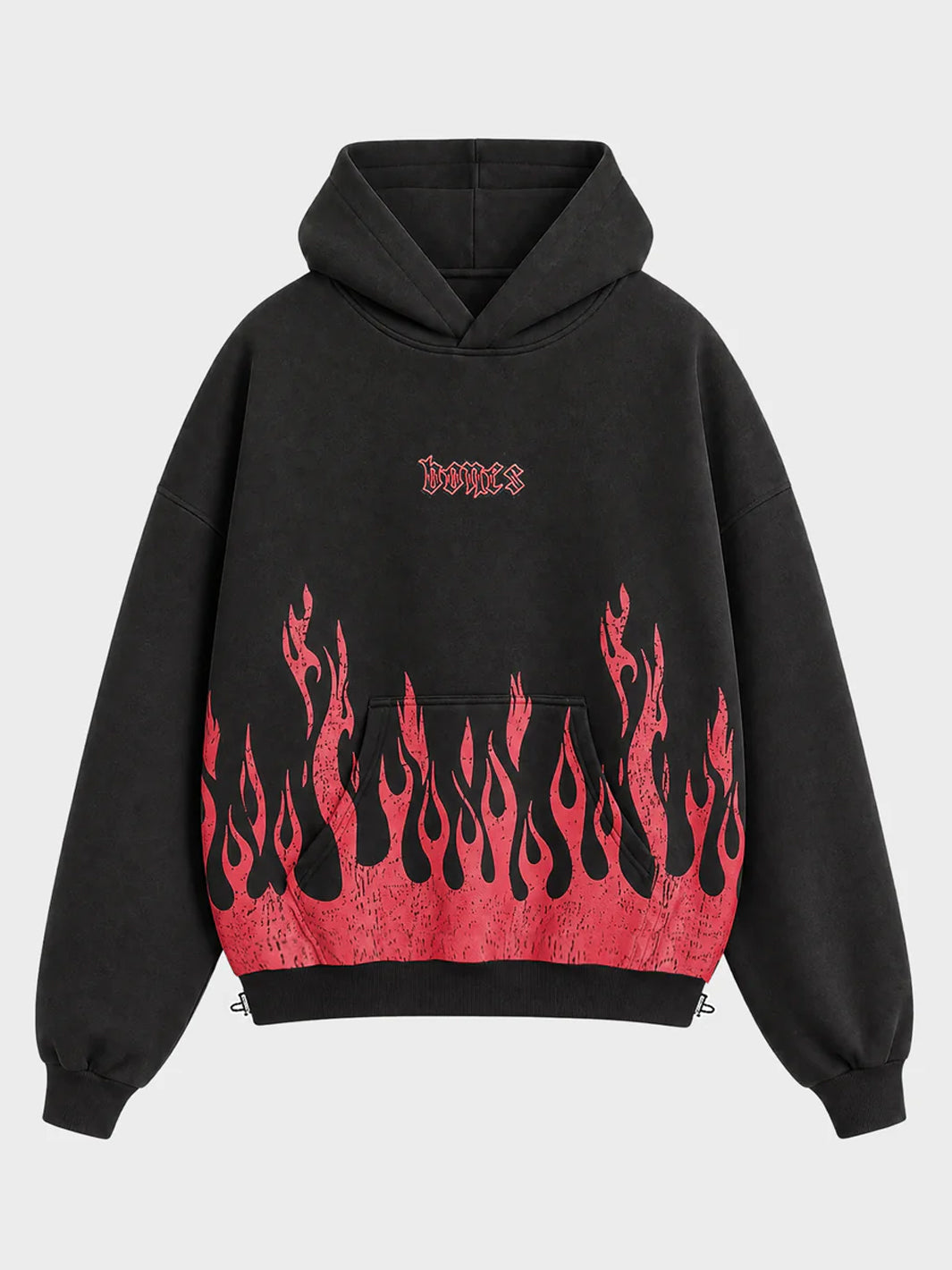 BURNER 2.0 HOODIE - WASHED BLACK/RED