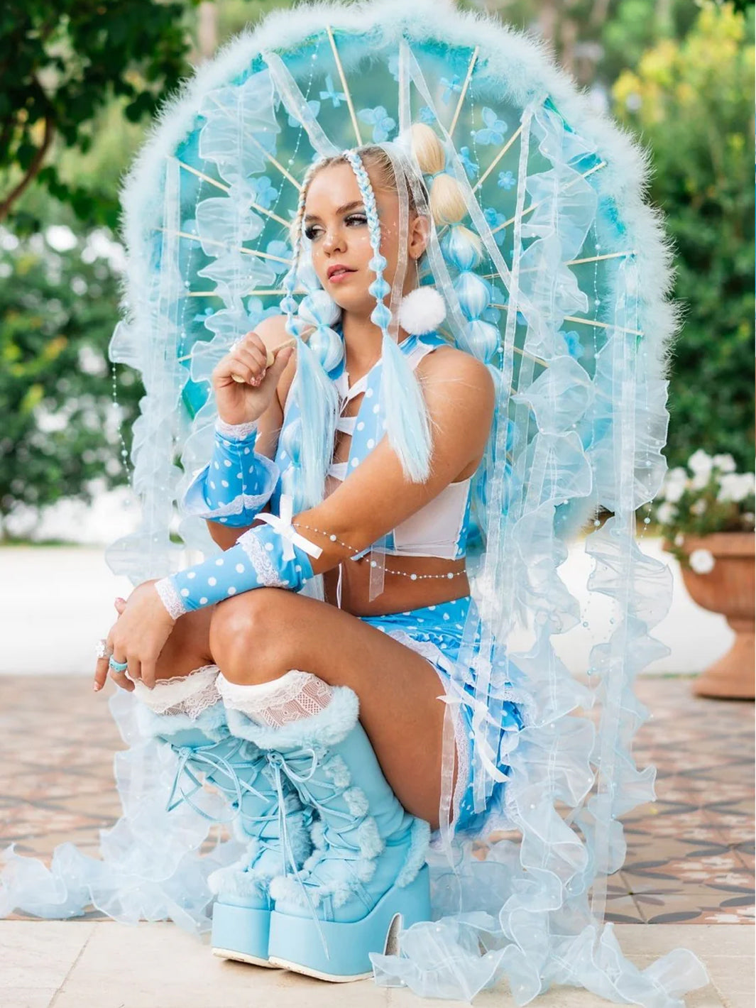 BLUE POLKADOT COQUETTE BLOOMERS