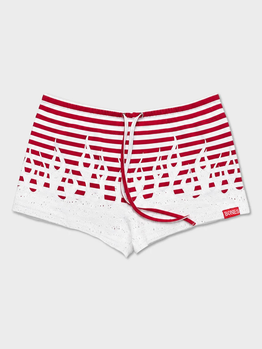 STRIPED BURNER HOTPANTS - RED
