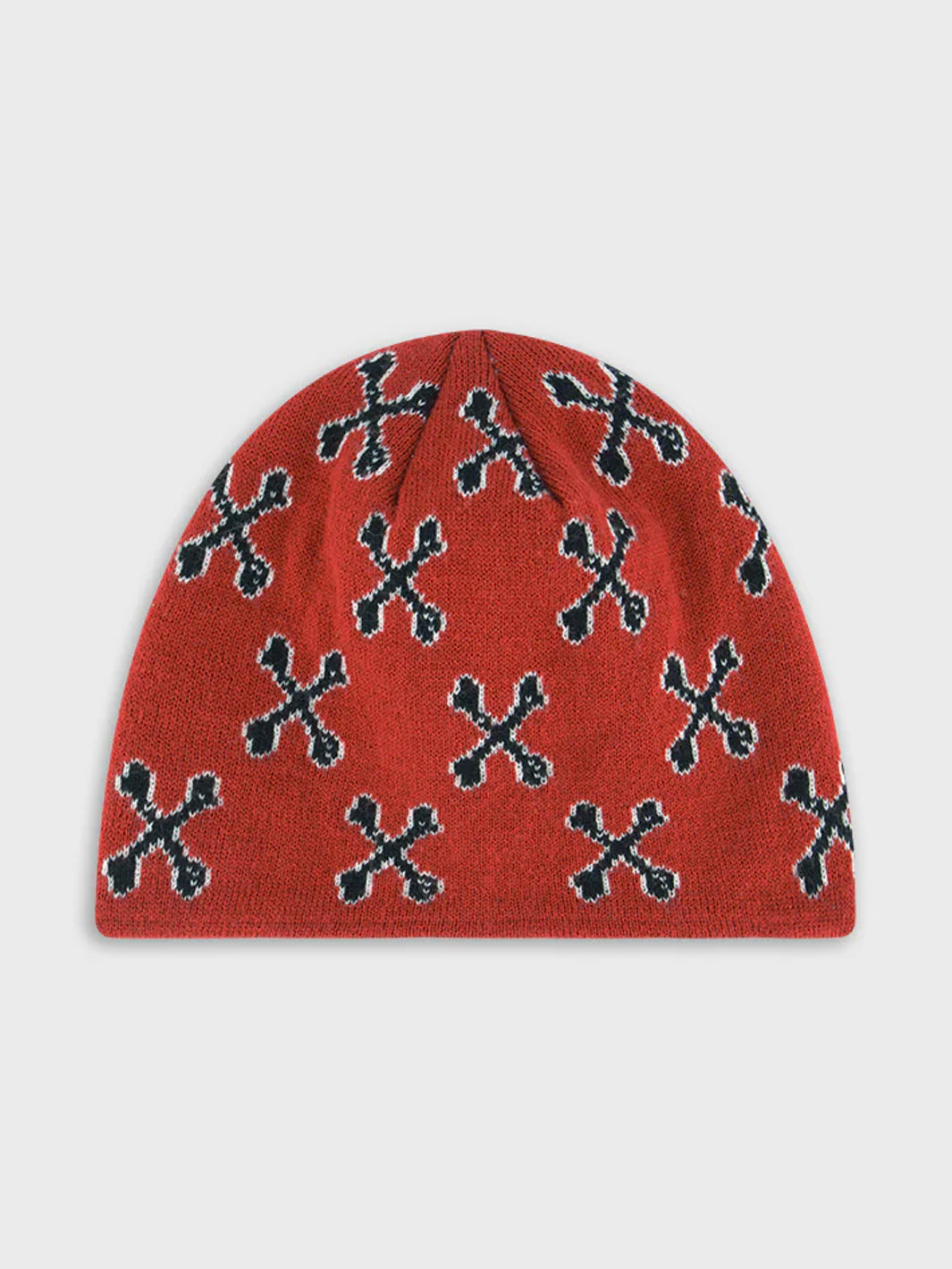 BONES ACADEMY SKULL CAP BEANIE - RED