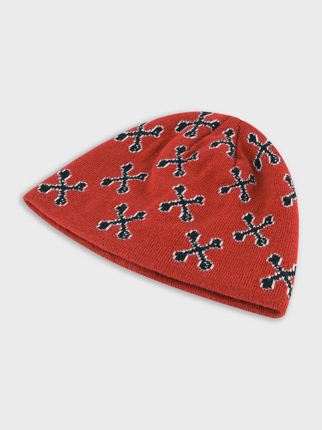 BONES ACADEMY SKULL CAP BEANIE - RED