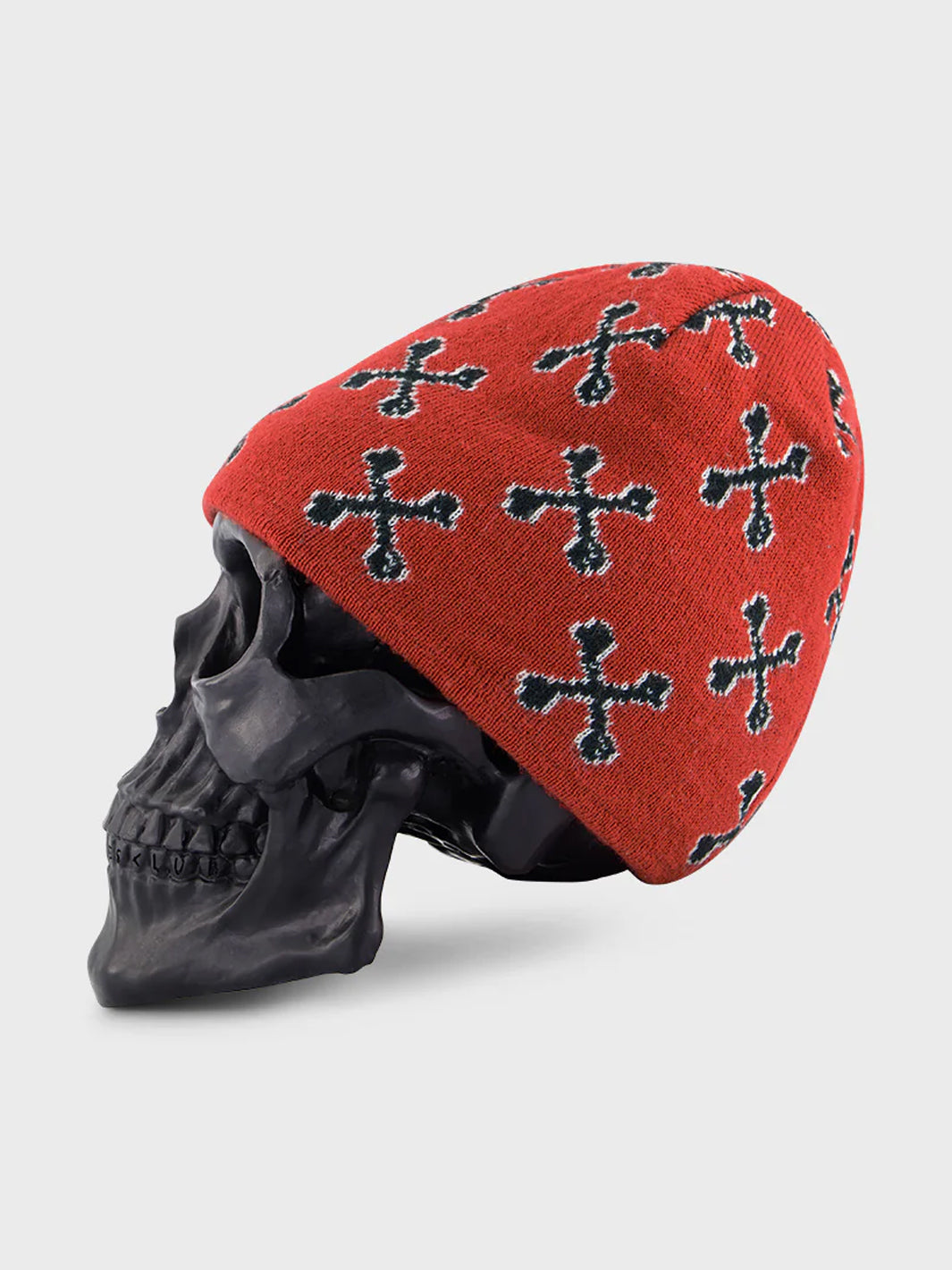 BONES ACADEMY SKULL CAP BEANIE - RED