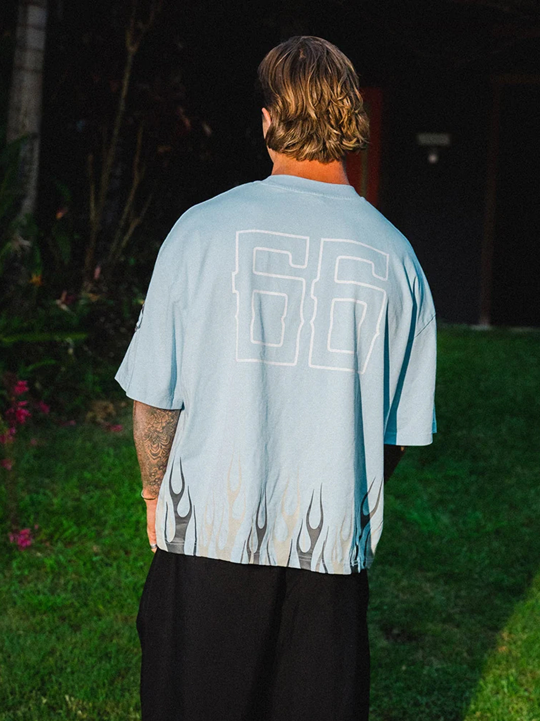 BURNER BOXY TEE - SKY BLUE