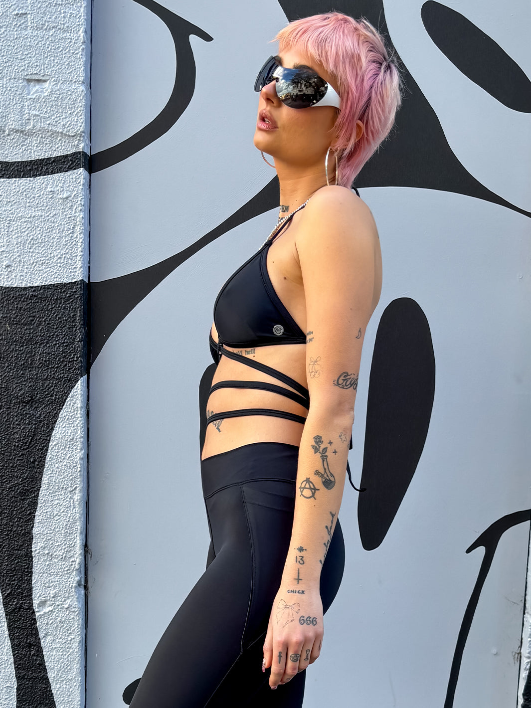 TRIANGLE WRAP TOP - FLAT BLACK