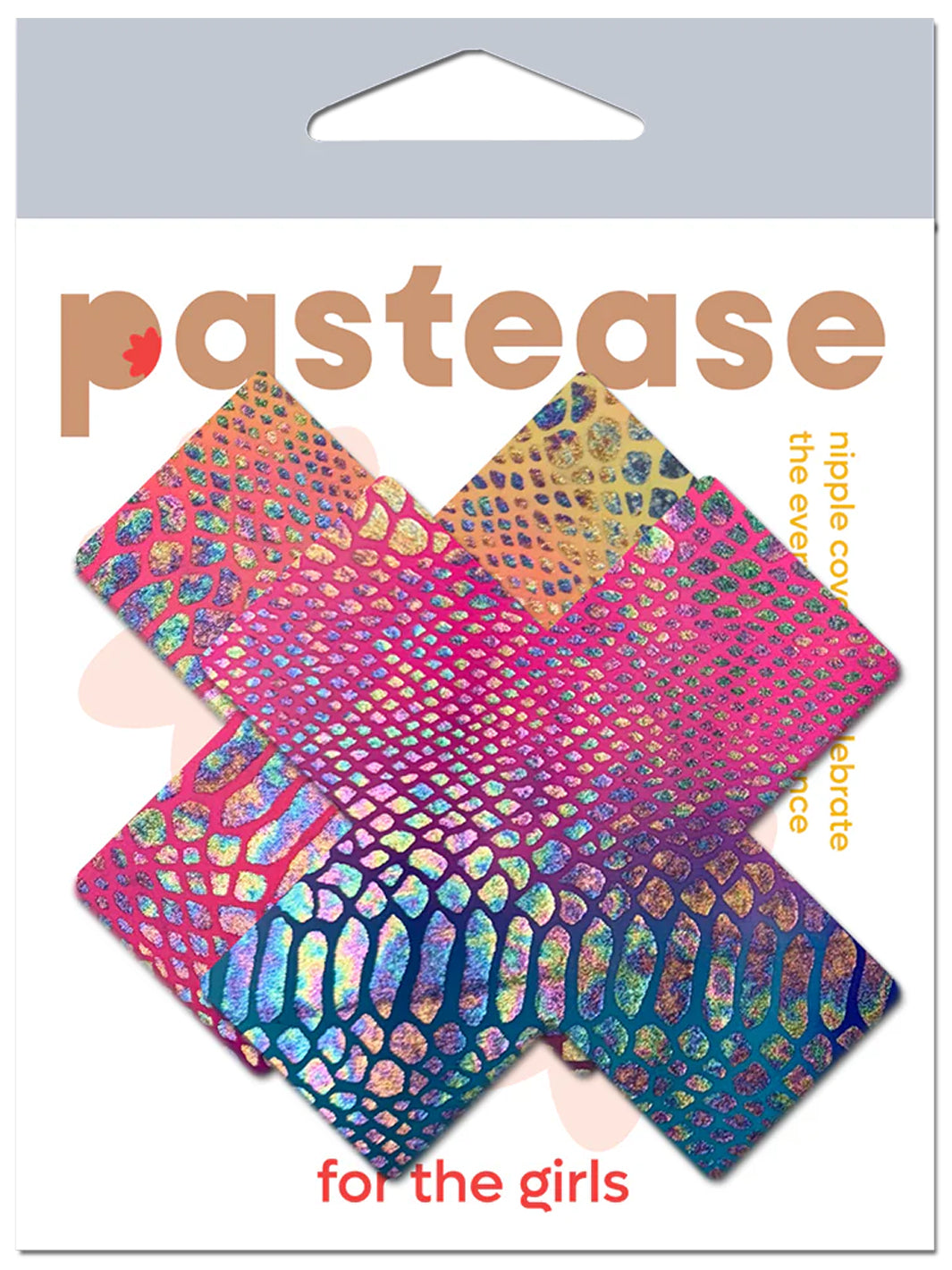 CROSS NIPPLE PASTIES - NEON TIE DYE SNAKE