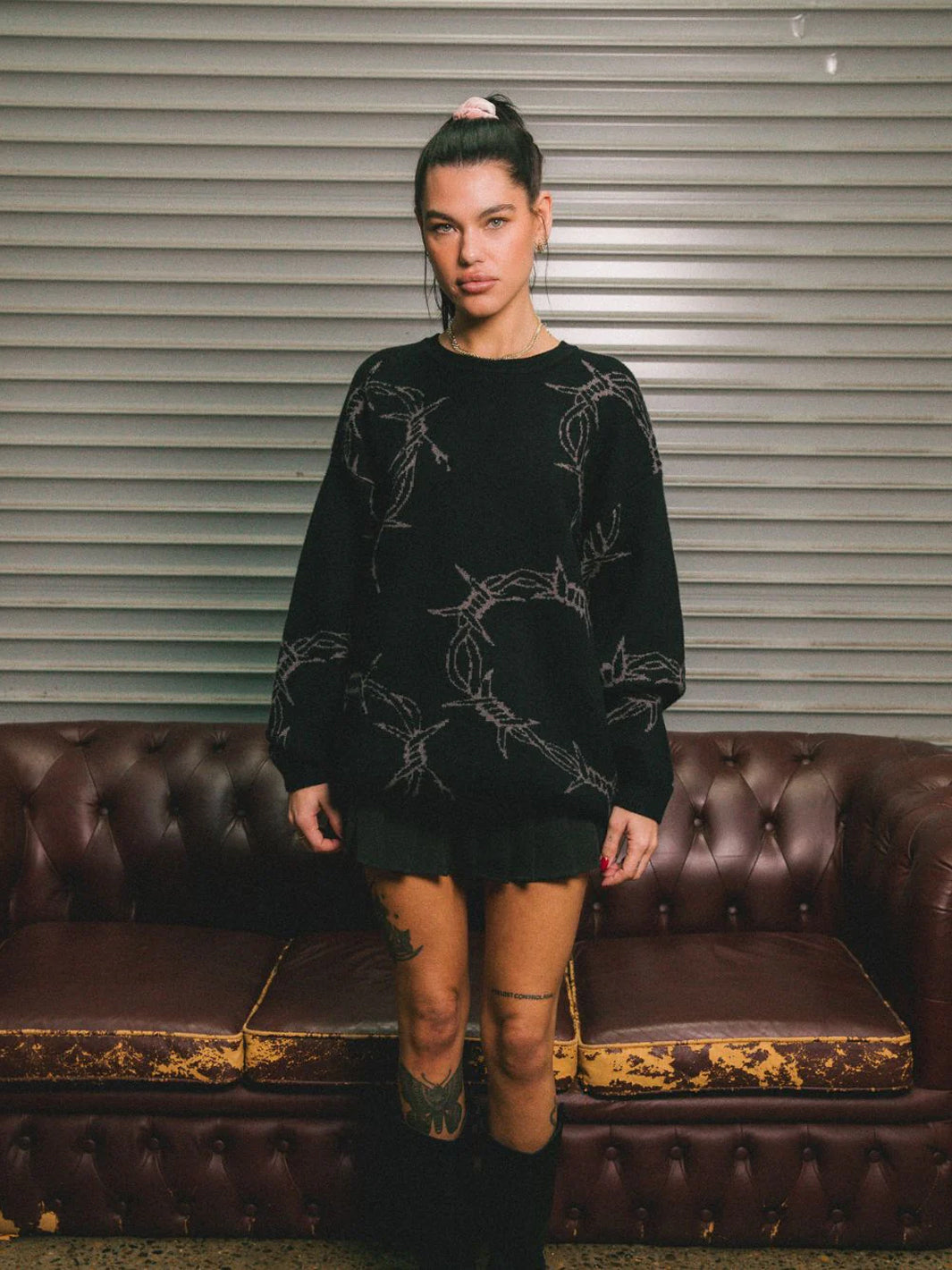 COLLEGE DROPOUT KNIT - BLACK/GREY