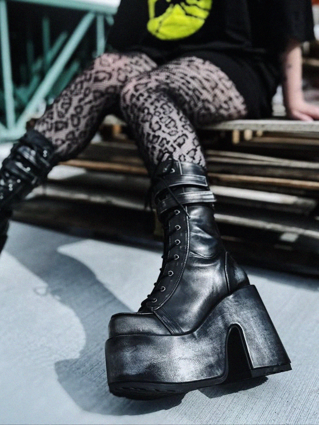 DEMONIA CAMEL-250 - BLACK/SILVER VEGAN LEATHER ✰ PRE ORDER ✰