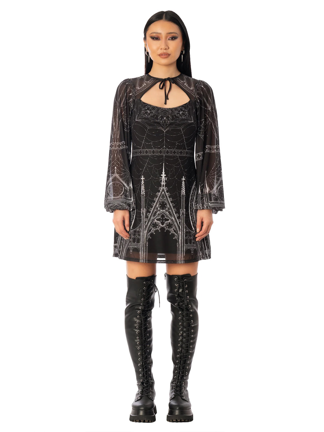 Caught in the Cloisters A-Line Bishop Dress