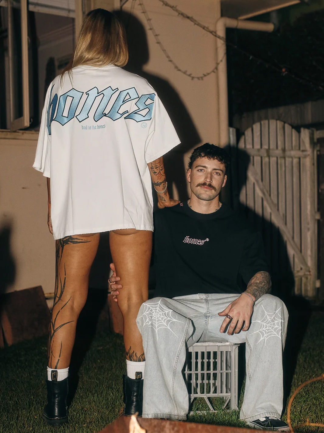 BONES CLASSIC 2.0 TEE - WHITE/BLUE