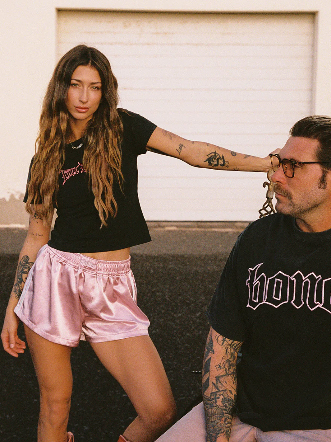 DOUBLE CROSSED SILK SHORTS - PINK