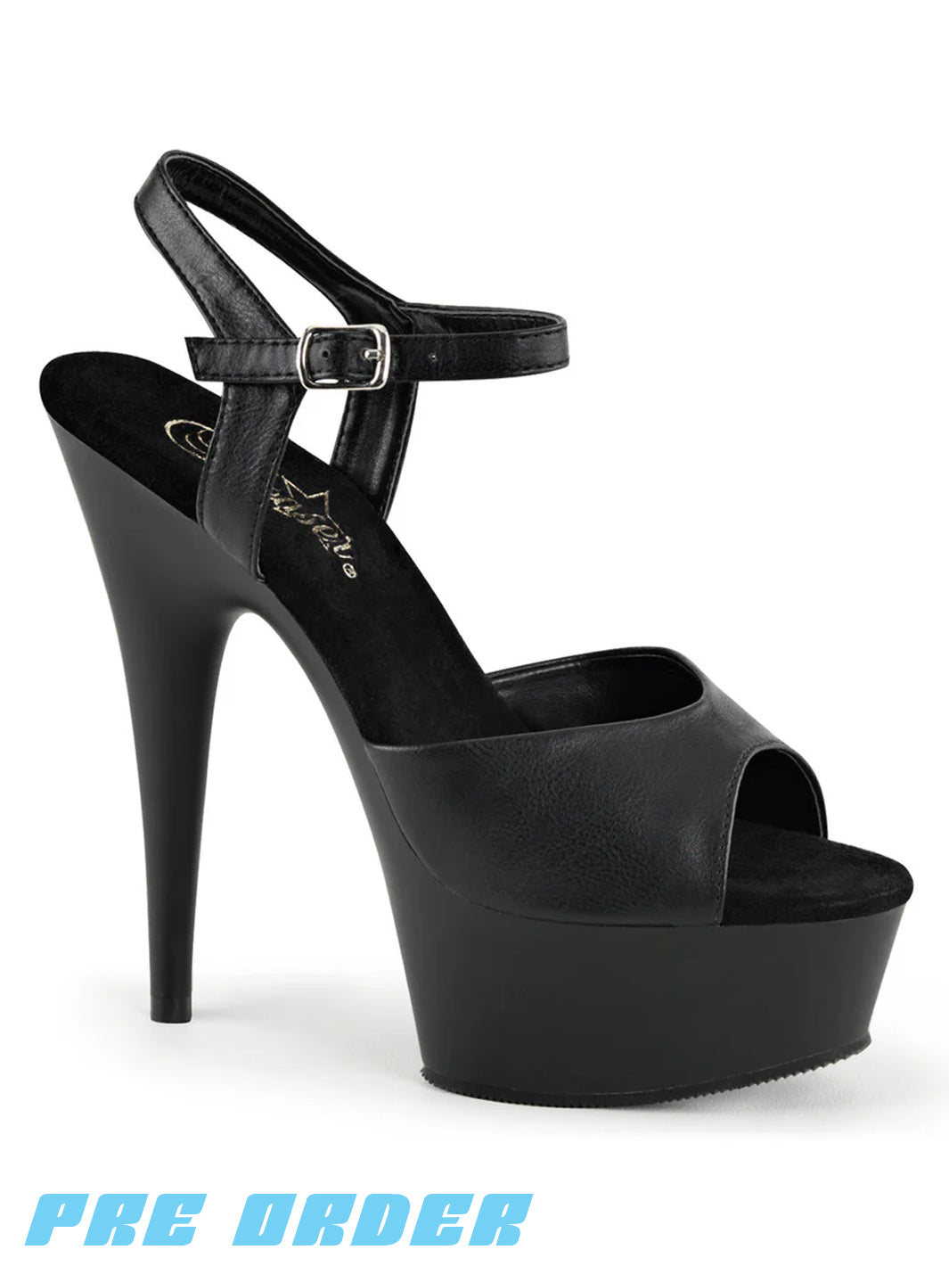 DELIGHT-609 - BLACK VEGAN LEATHER ✰ PRE ORDER ✰