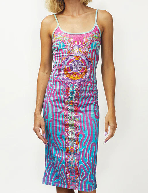 CRYPTIC FREQUENCY 100% COTTON MAXI DRESS