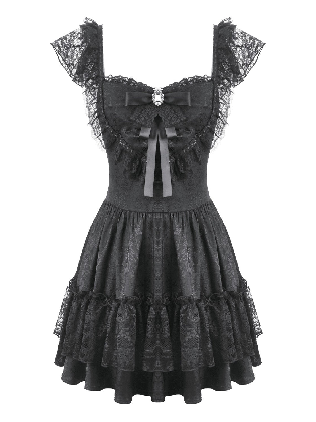 MOURNING LACE MINI DRESS