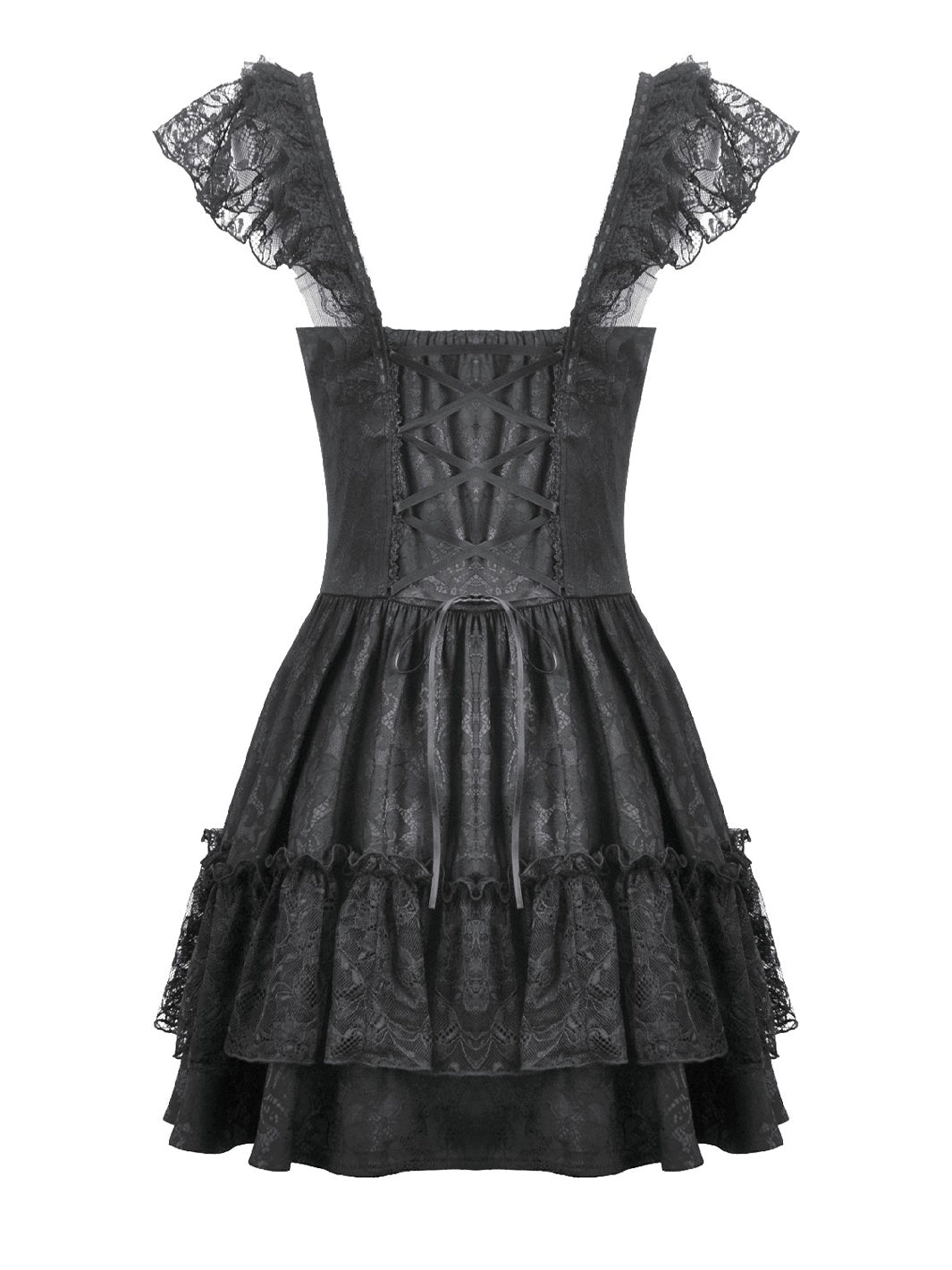 MOURNING LACE MINI DRESS