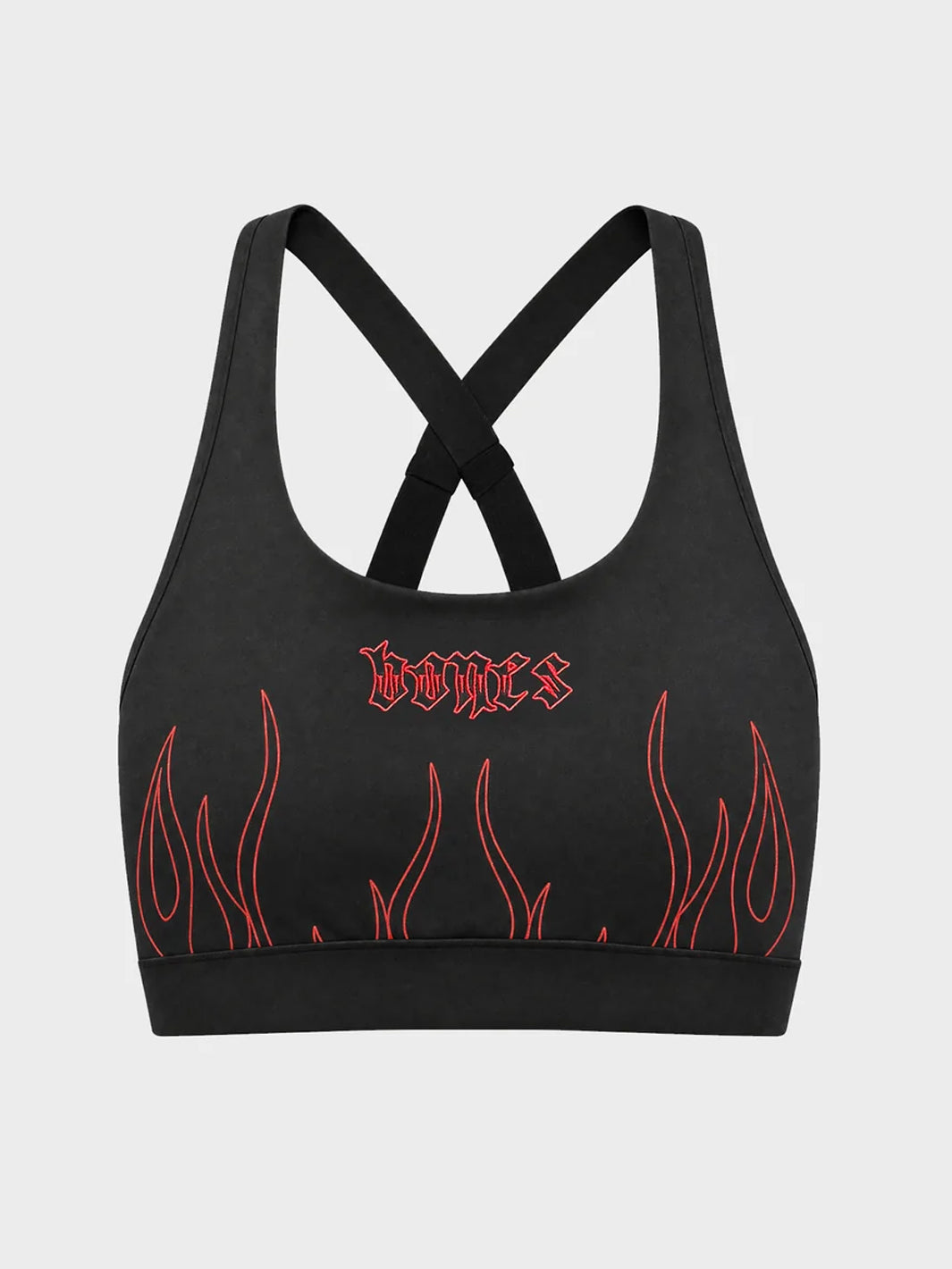 FLAMED SPORTS BRA - BLACK/RED