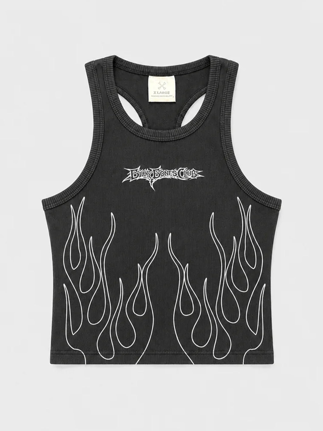 FLAMED RIB CROP - BLACK