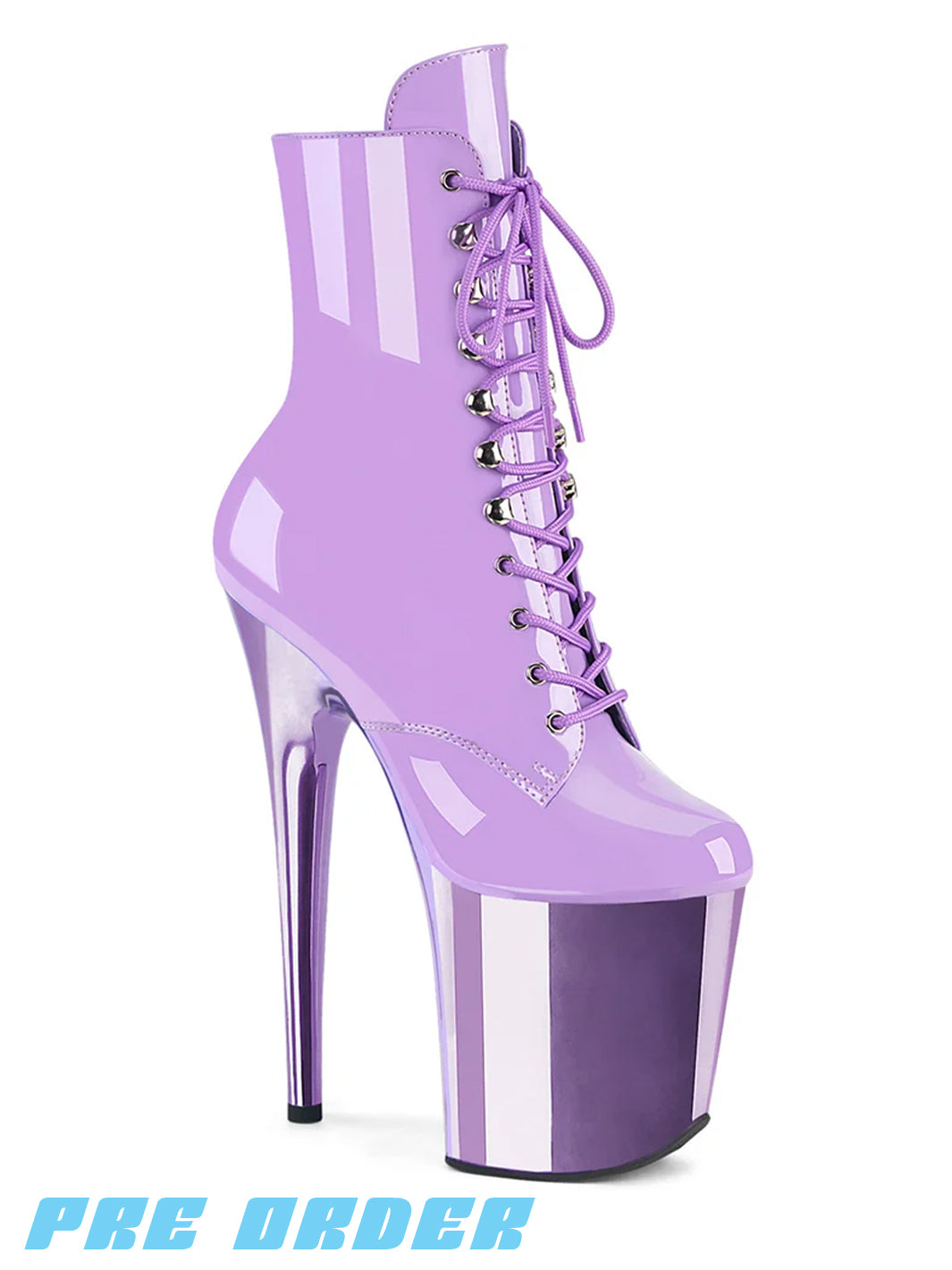 FLAMINGO-1020 - LAVENDER PATENT/CHROME ✰ PRE ORDER ✰