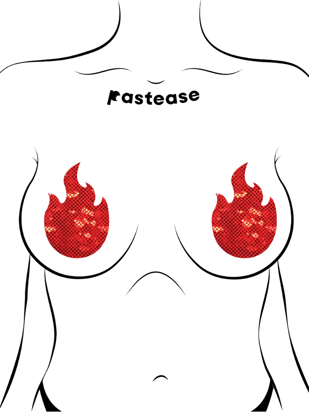 FLAME NIPPLE PASTIES - RED