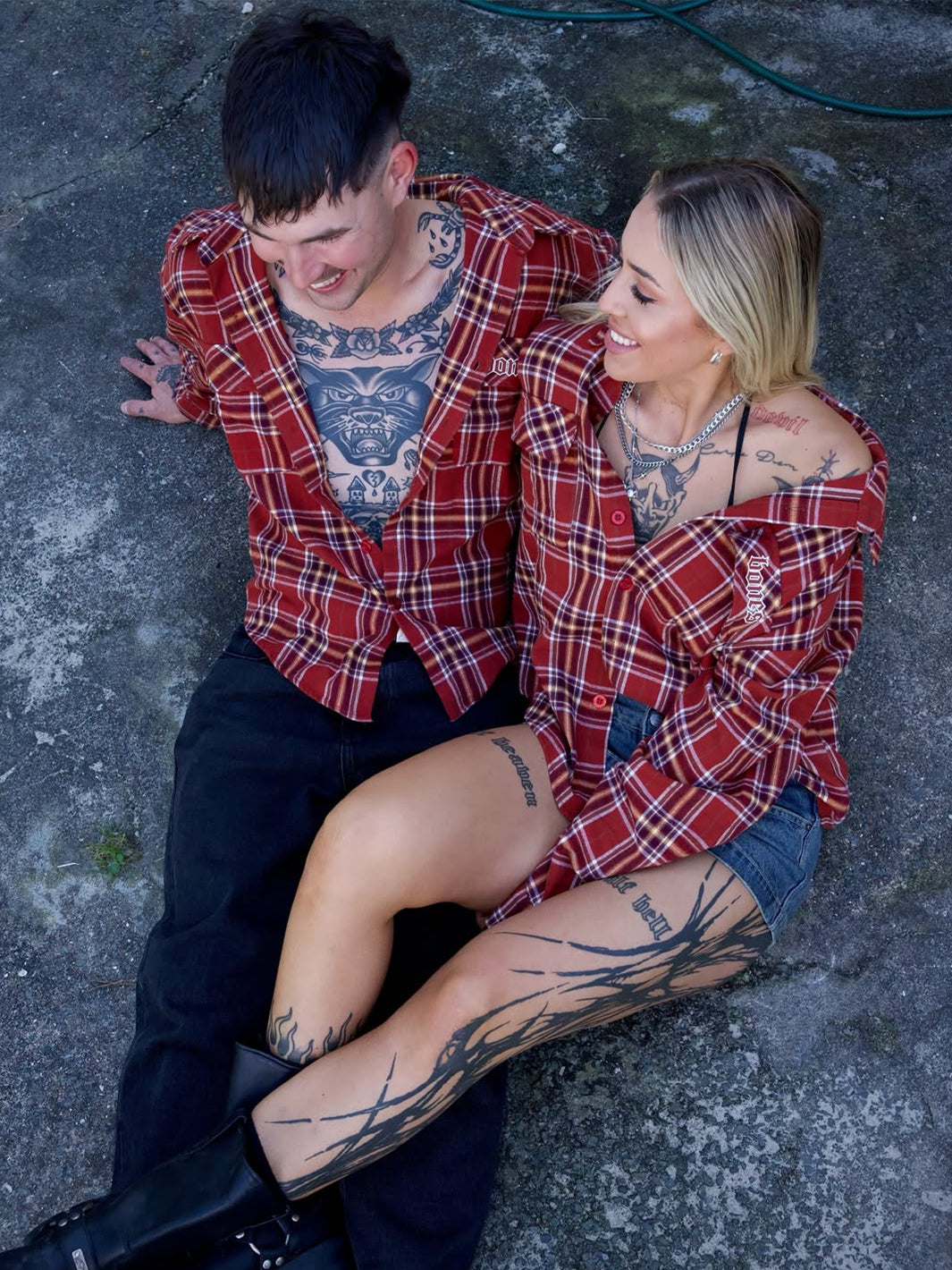 BONES PATCH FLANNEL - RED CHECK